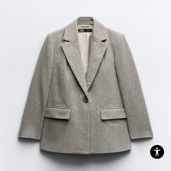 New with tags Straight cut herringbone blazer - Picture 4 of 4